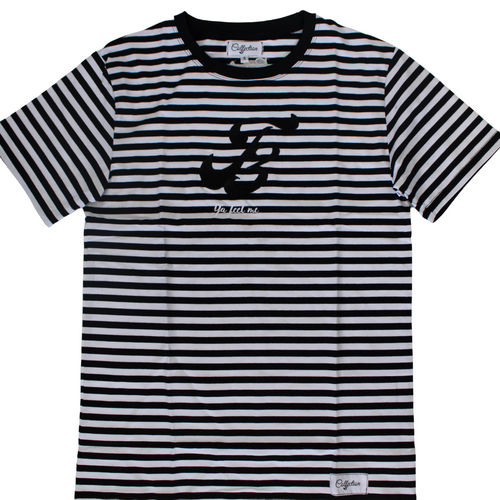 T3 OT Tshirt - Black/White Striped